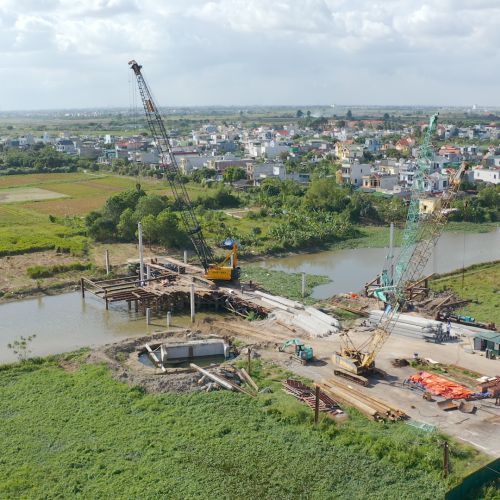 Hình ảnh thi công tại công trình cầu Kiến Giang